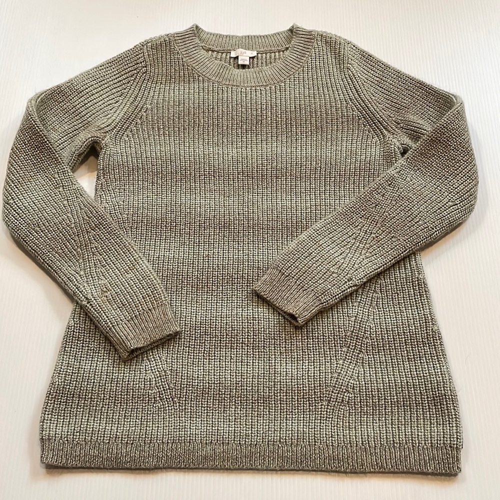 J Jill brown & sage green blended crew neck sweater.  Women’s size XS
